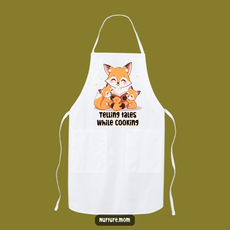Funny Fox Mom Apron: Bedtime Story Time for Kitchen Tales