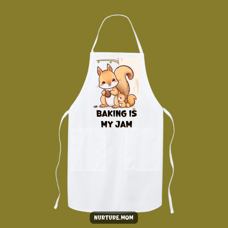 Funny Kawaii Mother Squirrel Kitchen Apron - Cooking Nut Gift