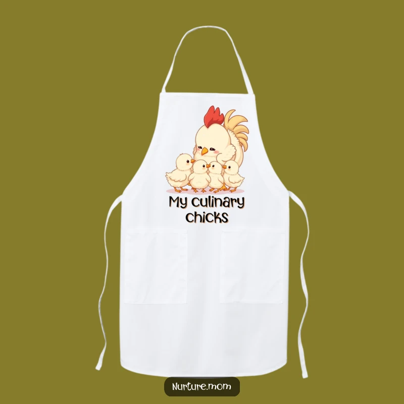 Funny Mother Hen Apron: Cute Chicks Design, Hilarious Kitchen Fun for Moms