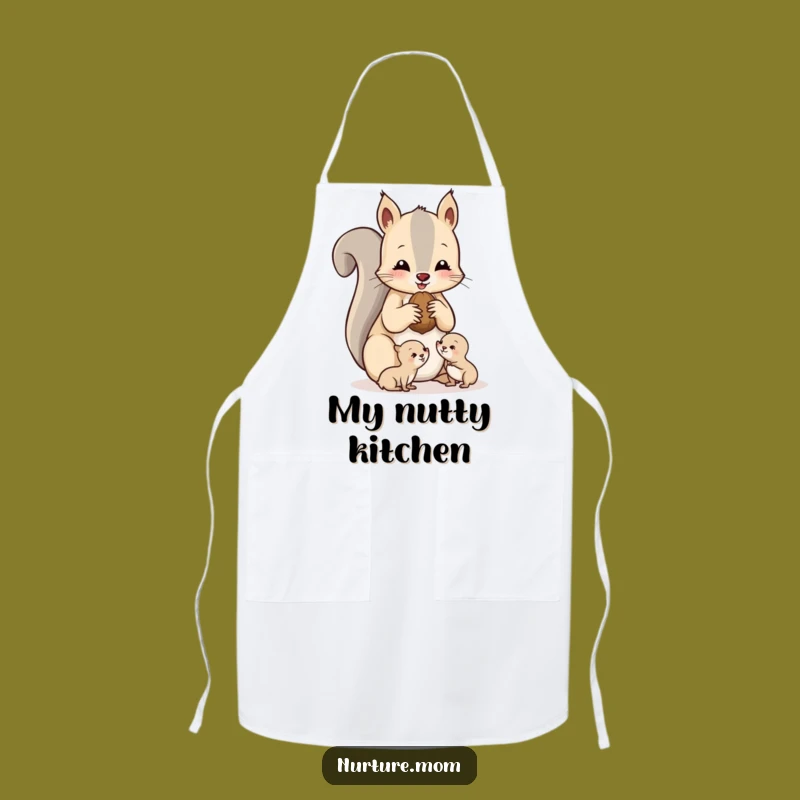 Funny Squirrel Mom Apron: Share Snacks with Woodland Style