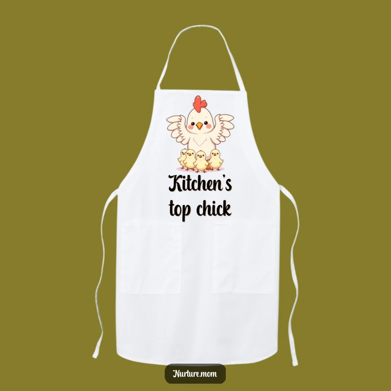 Funny Apron: Kawaii Chicken Mom Chicks - Cute Kitchen Gift