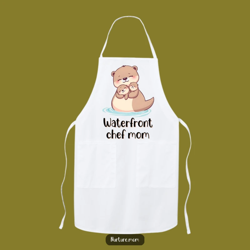 Funny Otter Mom Apron: Splash into Fun in the Kitchen
