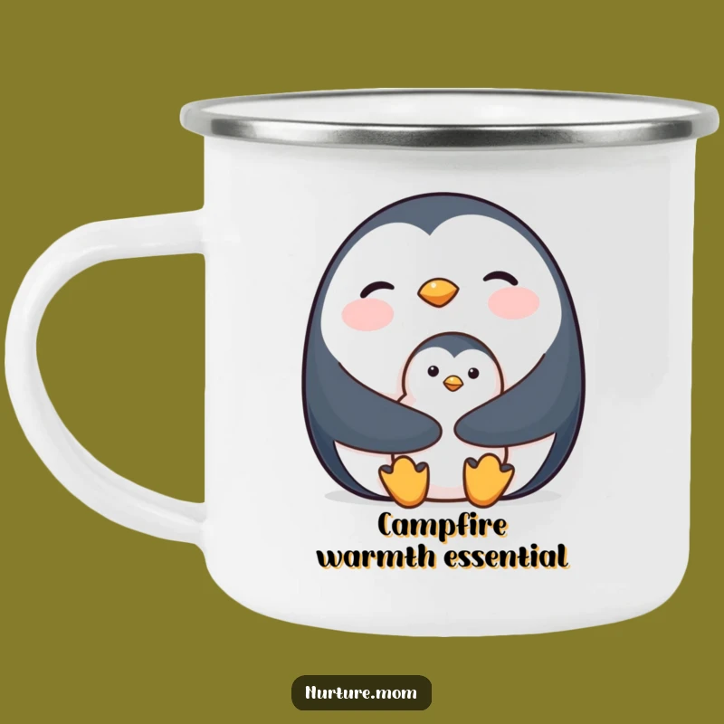 Penguin Mom Camping Mug - Durable & Cute Outdoor Gift
