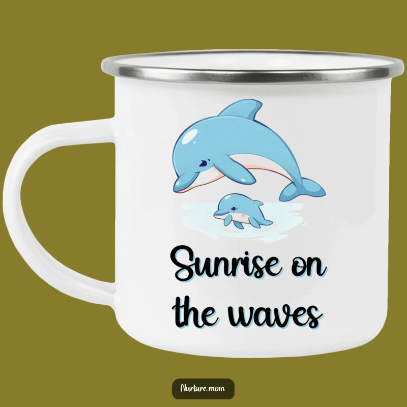 Dolphin Mom Camping Mug - Durable & Ocean-Themed Outdoor Gift