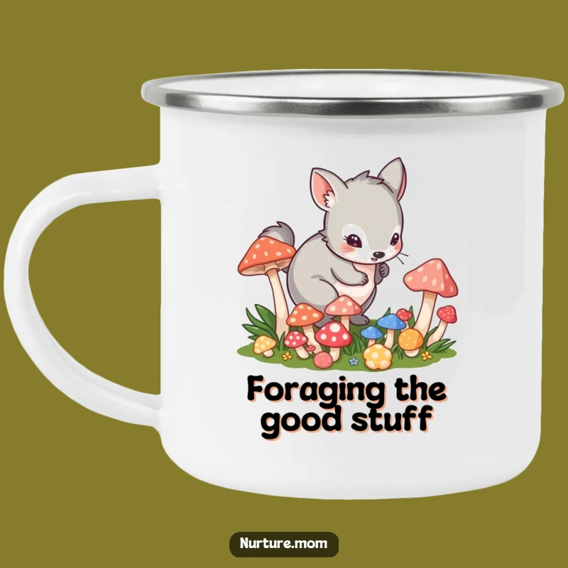 Funny Campfire Mug: Playful Animal's Mushroom Forager Outdoor Gift
