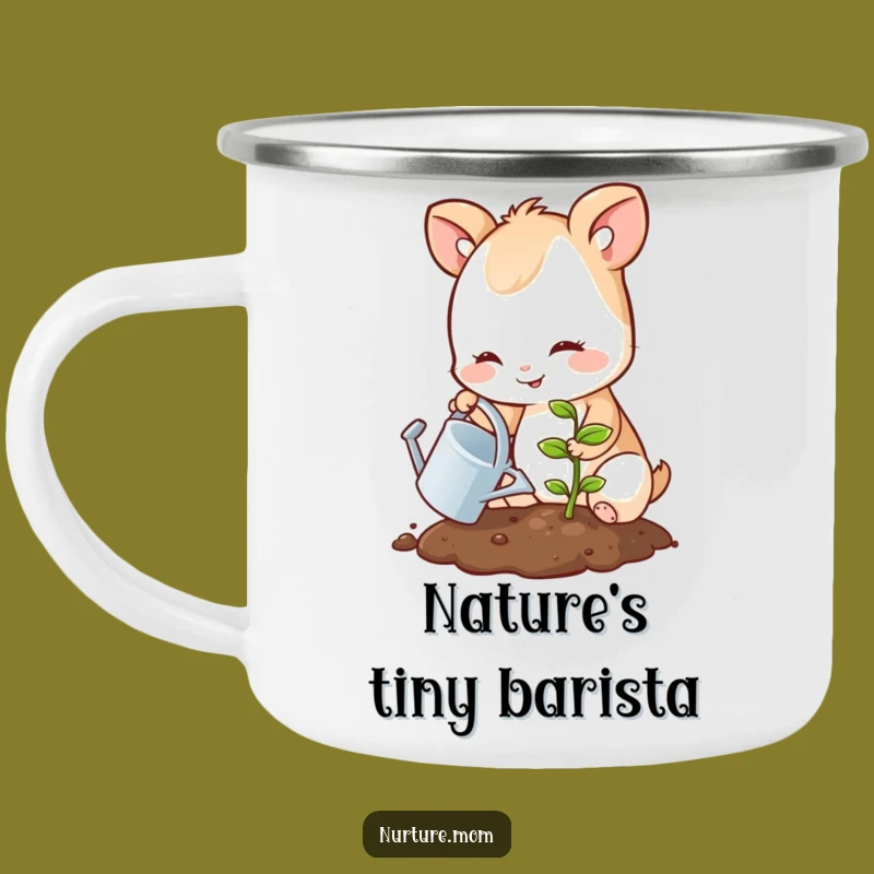 Funny Campfire Mug: Cute Animal's Smiling Sprout Outdoor Adventure Gift