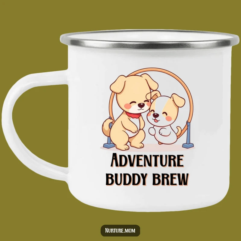 Funny Camping Mug: Kawaii Dog Mom Puppy Hoop - Outdoor Pet Gift