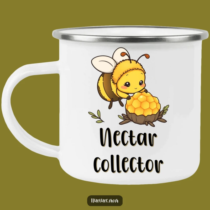Funny Kawaii Mother Bee Enamel Camping Mug - Outdoor Worker Gift