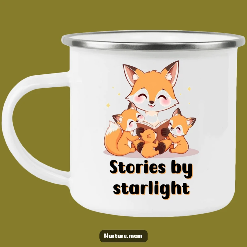 Funny Fox Mom Camping Mug: Bedtime Stories by the Fire