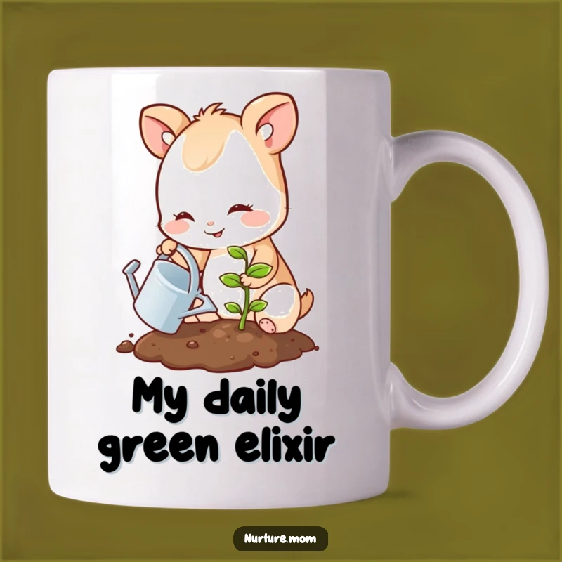 Funny Cute Gardener Animal Mug: A Smiling Friend's Sprout Surprise Gift