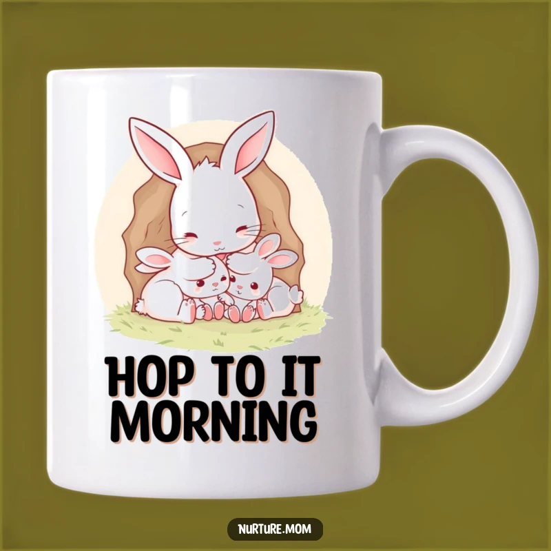Funny Mother Rabbit Burrow Bedtime Mug: Adorable Parenting Humor Gift