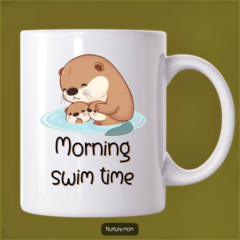 Funny Otter Family Swim Mug: Gentle Teaching for a Loving Gift