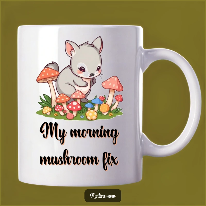 Funny Mushroom Mug: Playful Animal's Forager's Joyful Gift