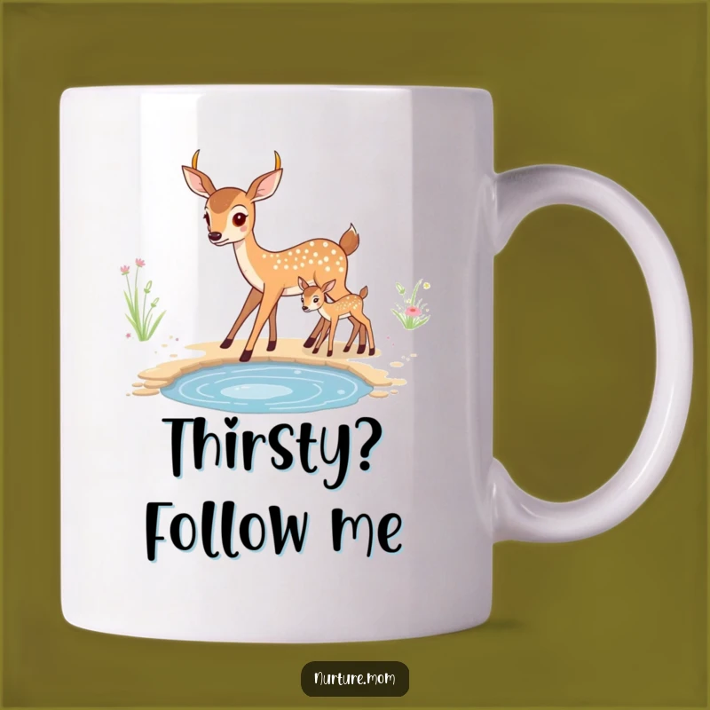 Cute Kawaii Mother Deer Funny Gift Mug for Nature Lovers