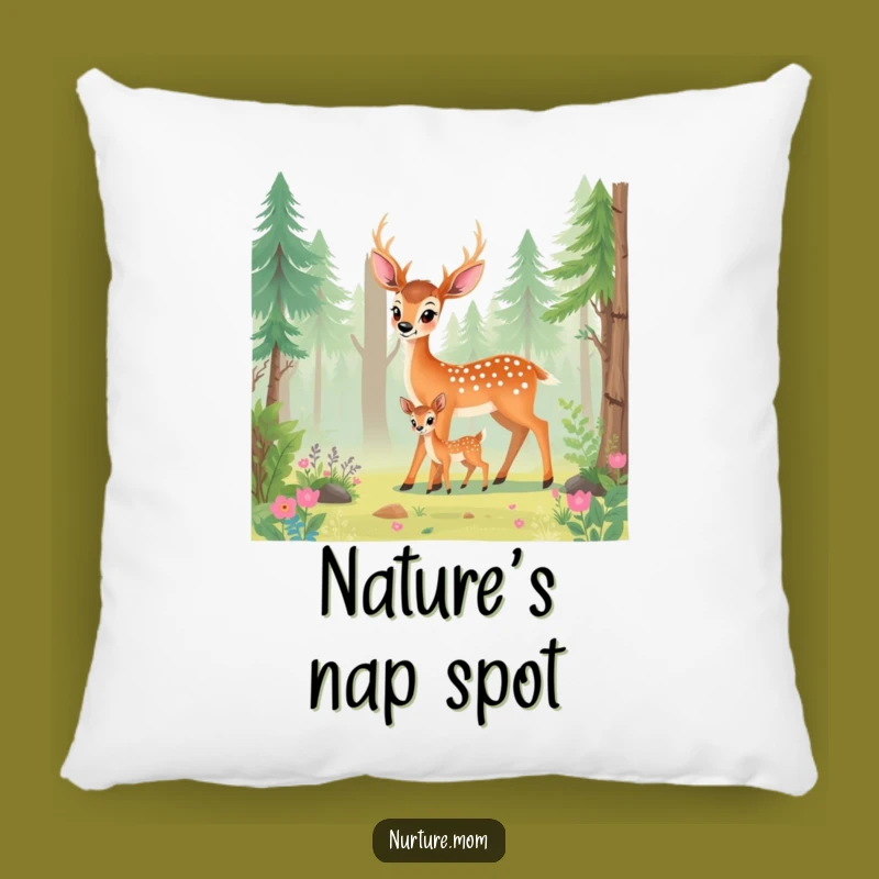 Comforting Funny Deer Mom Pillow: Soft Forest Embrace for Your Home