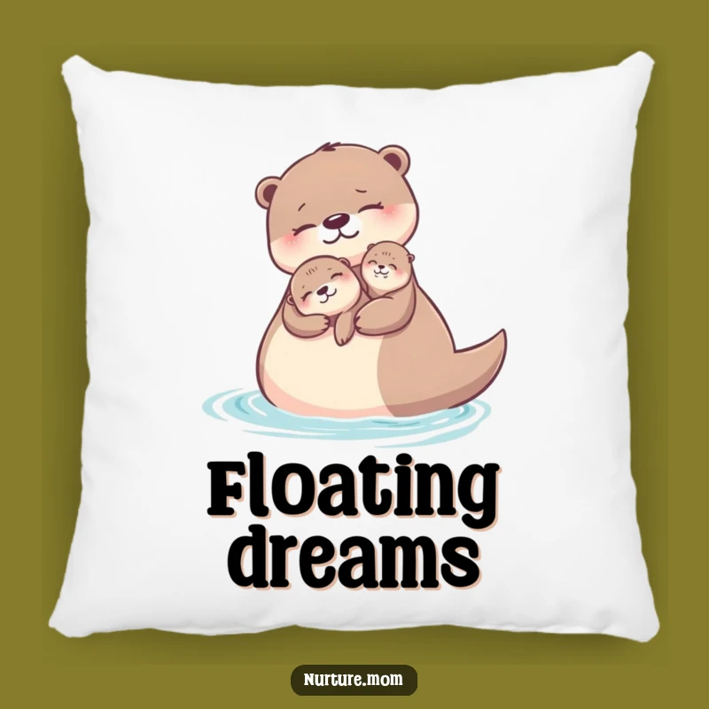 Comforting Funny Otter Mom Pillow: Cute Aquatic Companion