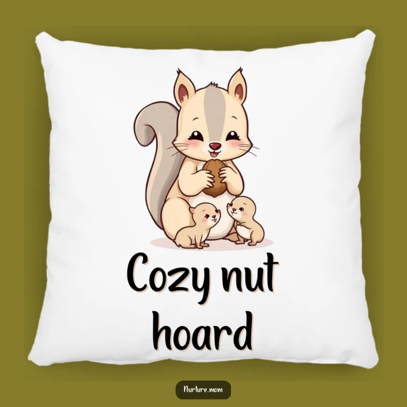 Comforting Funny Squirrel Mom Pillow: Cozy Nurturing Companion
