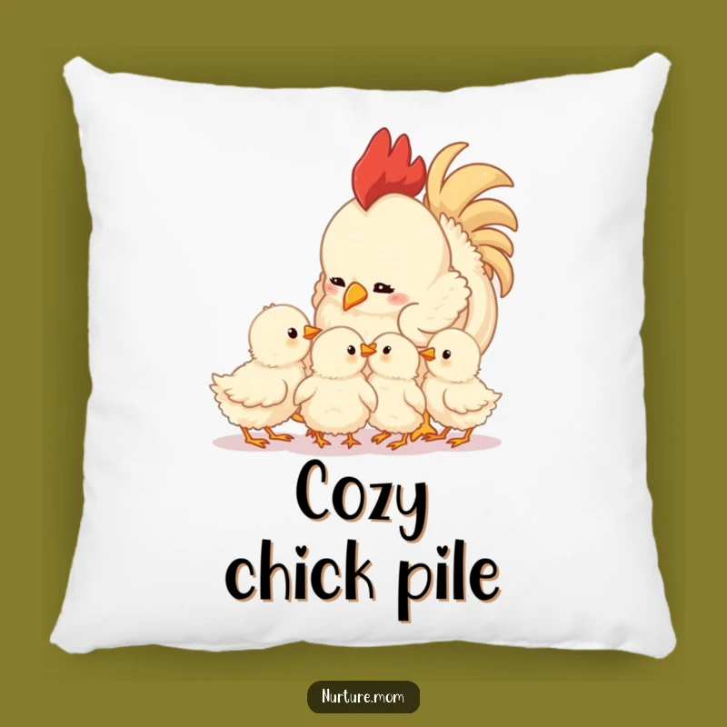 Cute Funny Mother Hen Pillow: Adorable Chicks, Comfy & Hilarious Home Accent