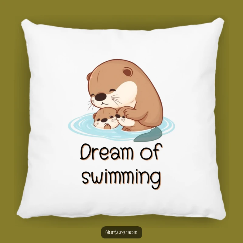 Soft Funny Otter Swim Pillow: Cozy Comfort with Family Love