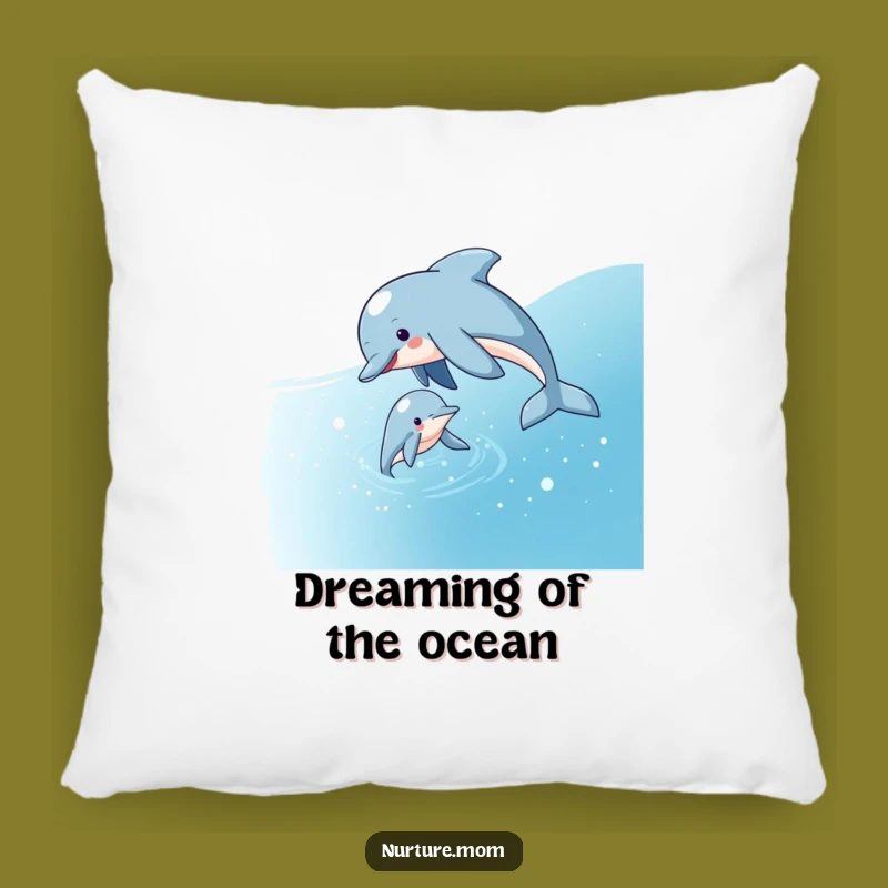 Cozy Funny Dolphin Mom Pillow: Playful Swim Comfort for Relaxation
