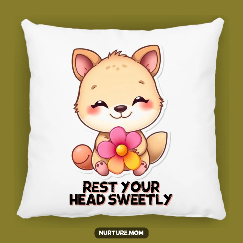 Funny Animal Flower Pillow - Cuddle Up with this Loving Cartoon Comfort!