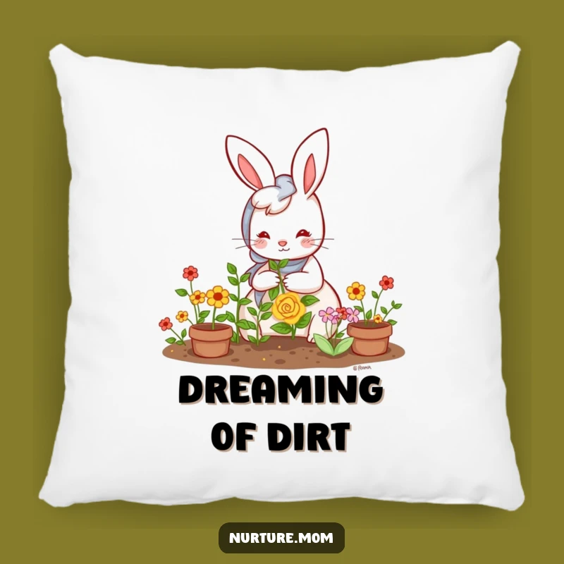 Funny Kawaii Rabbit Mom Pillow: Cute Garden Accent, Cozy and Hilarious Gift