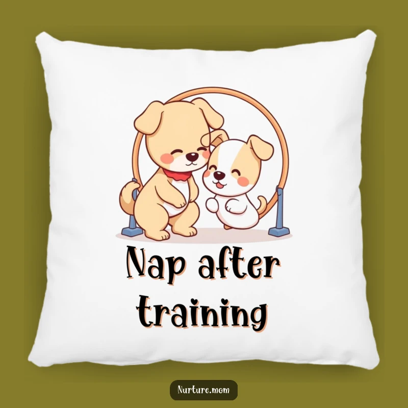 Funny Pillow: Kawaii Dog Mom Puppy Hoop - Cozy Pet Decor Gift