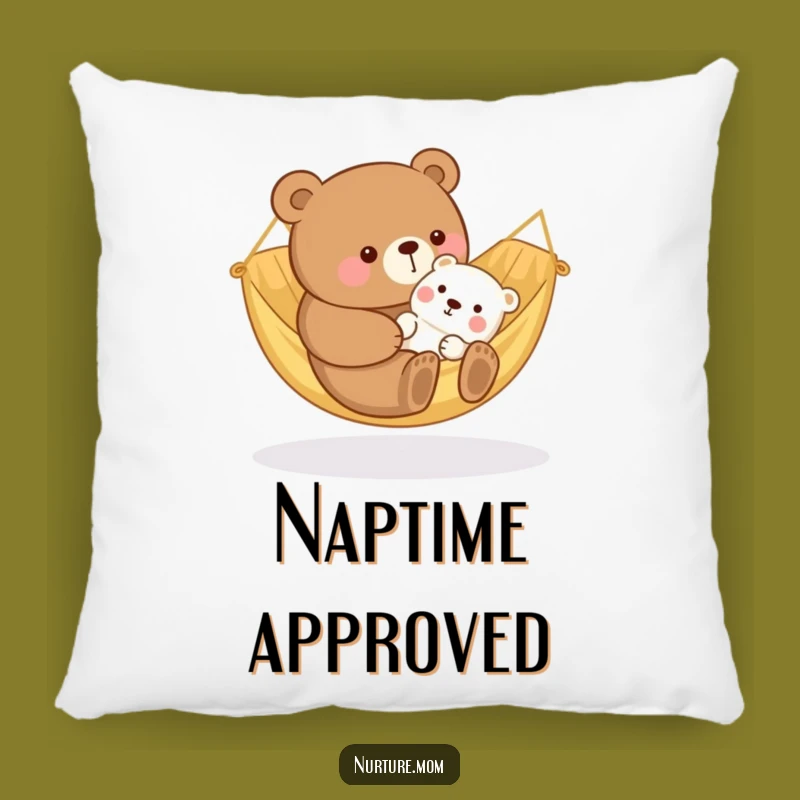 Cozy Funny Kawaii Bear Mom Pillow: Hammock Rocking Comfort Decor