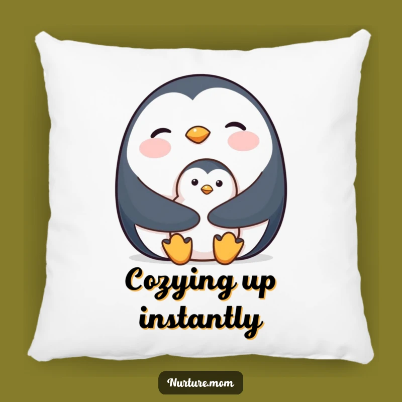 Penguin Mom Pillow - Soft Comfort & Cute Accent