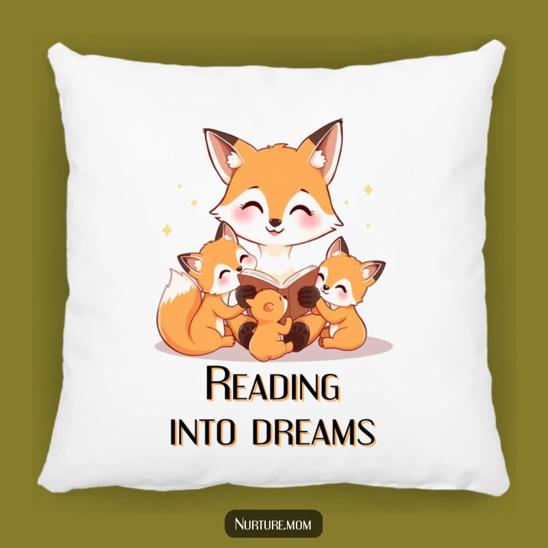 Cozy Funny Fox Mom Pillow: Bedtime Story Comfort for Sweet Dreams
