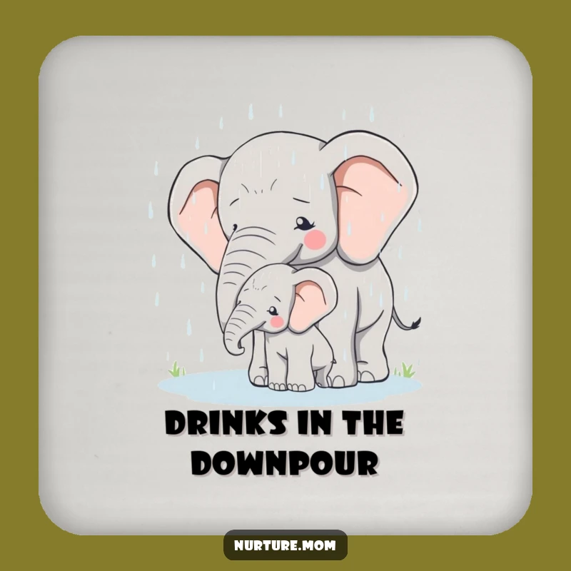 Elephant Mom Coaster Set - Protective & Stylish Accent