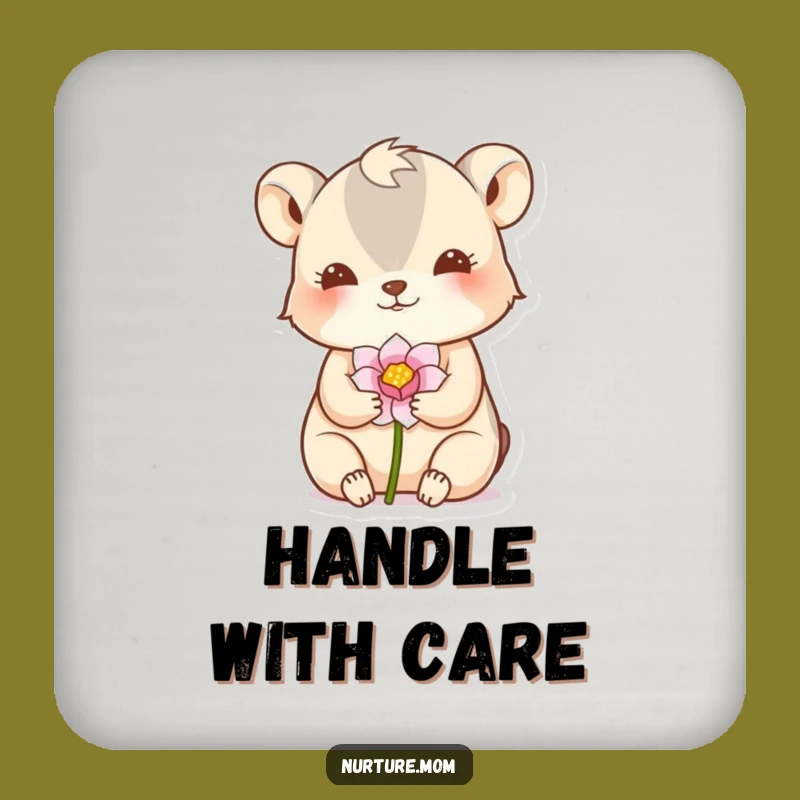 Funny Coasters Set: Nurturing Animal's Flower Bud Protection Gift