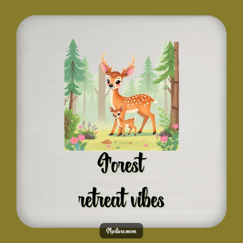 Funny Deer Mom Coasters: Protect Surfaces with Gentle Forest Flair