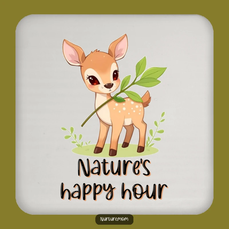 Funny Deer Nourishment Coasters: Protect Surfaces with Woodland Humor