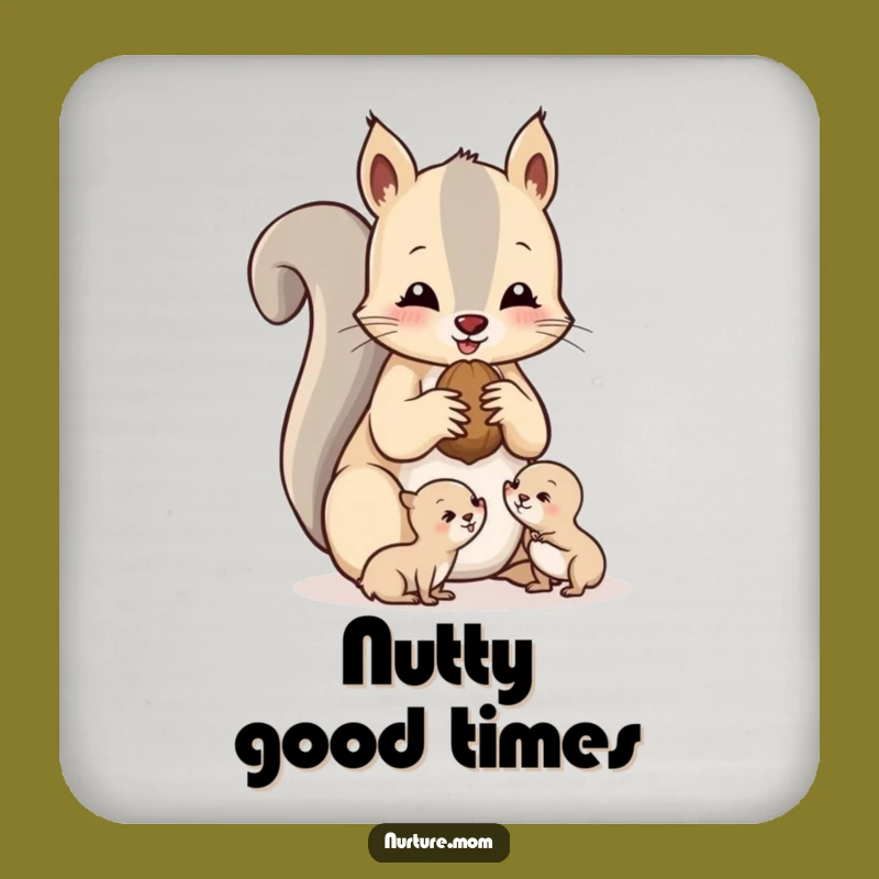 Funny Squirrel Mom Coasters: Protect Surfaces with Woodland Charm