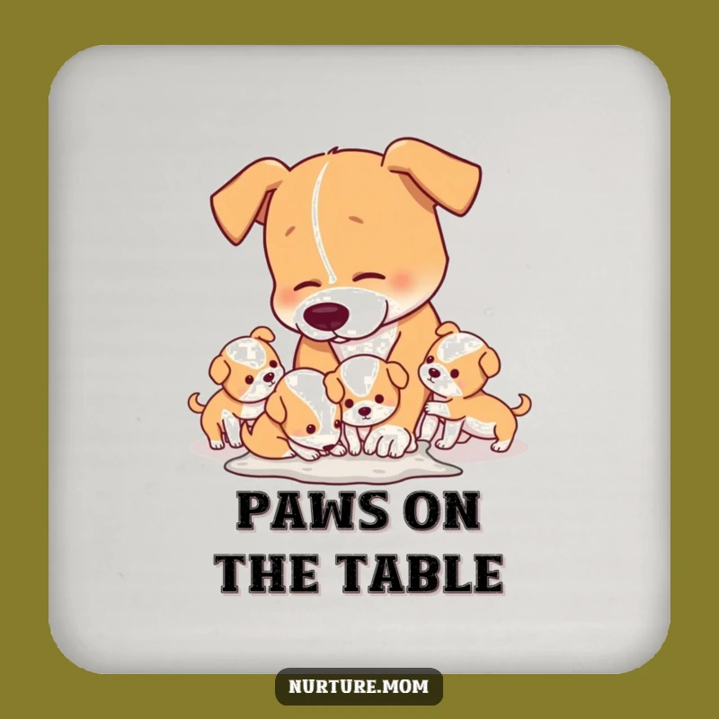 Funny Mom Dog Cleaning Coaster Set - Hilarious Home Bar Gift