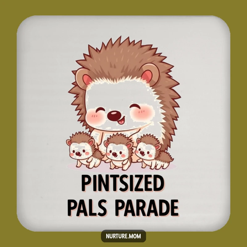 Funny Hedgehog Coaster Set: Cute Mama & Siblings, Hilarious Protection for Surfaces