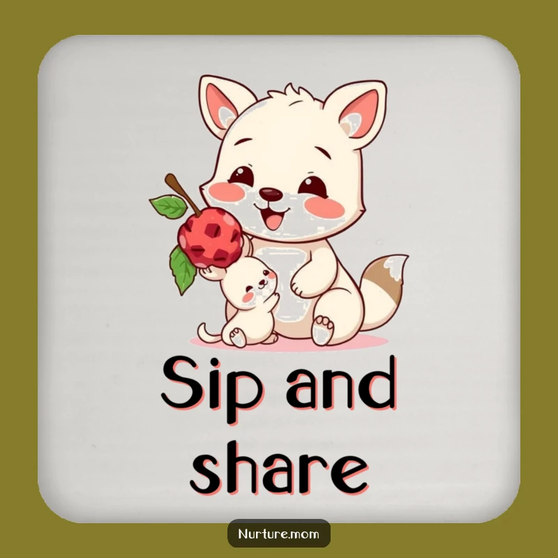 Funny Animal Sharing Coaster - Protect Surfaces with Sweetness!