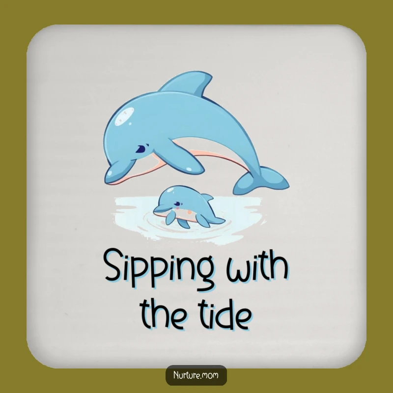 Dolphin Mom Coaster Set - Stylish & Ocean Accent