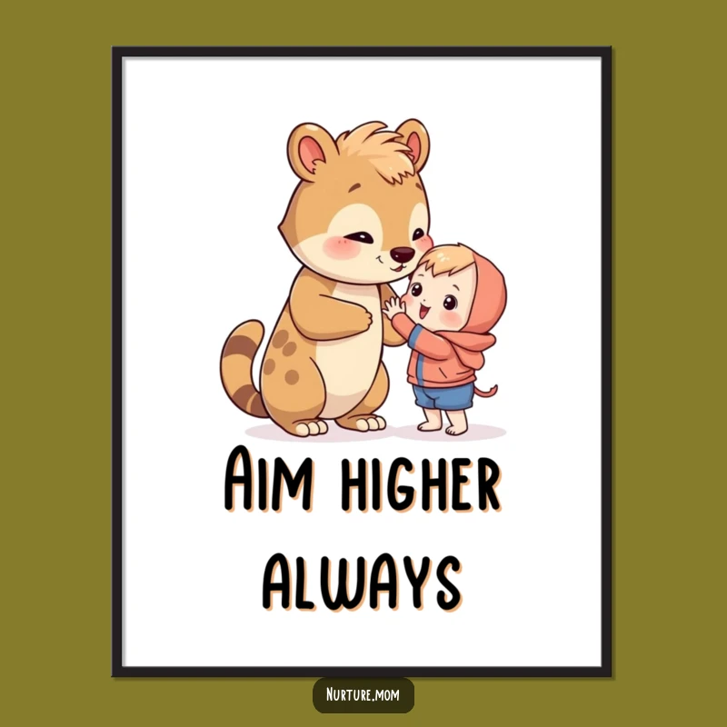 Funny Animal Mentor Poster: Inspiring Art for Growth & Learning
