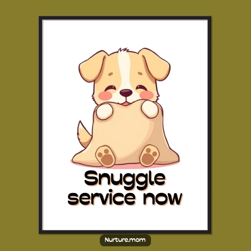 Funny Dog Blanket Poster: Whimsical Wall Art Depicting Canine Comfort