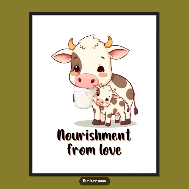Funny! Happy Cow Mom Poster: Decorate with Farmyard Charm & Gentle Humor