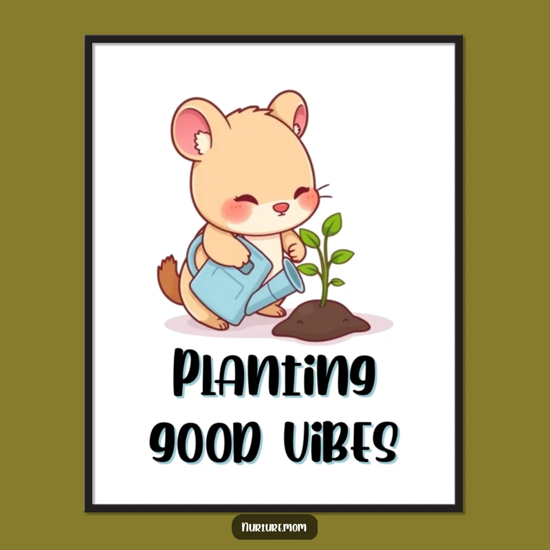 Funny Animal Gardener Poster: Decorate with Nature & Hilarious Art