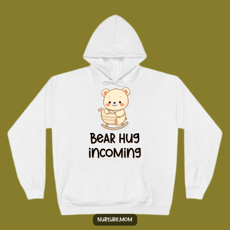 Funny Bear Rocking Cradle Hoodie: Comforting Parent Wear and Hilarious Gift