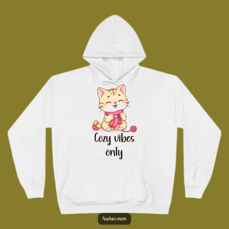 Cozy Funny Cat Knitting Hoodie: Smiling Kitty Scarf, Warm Funny Gift