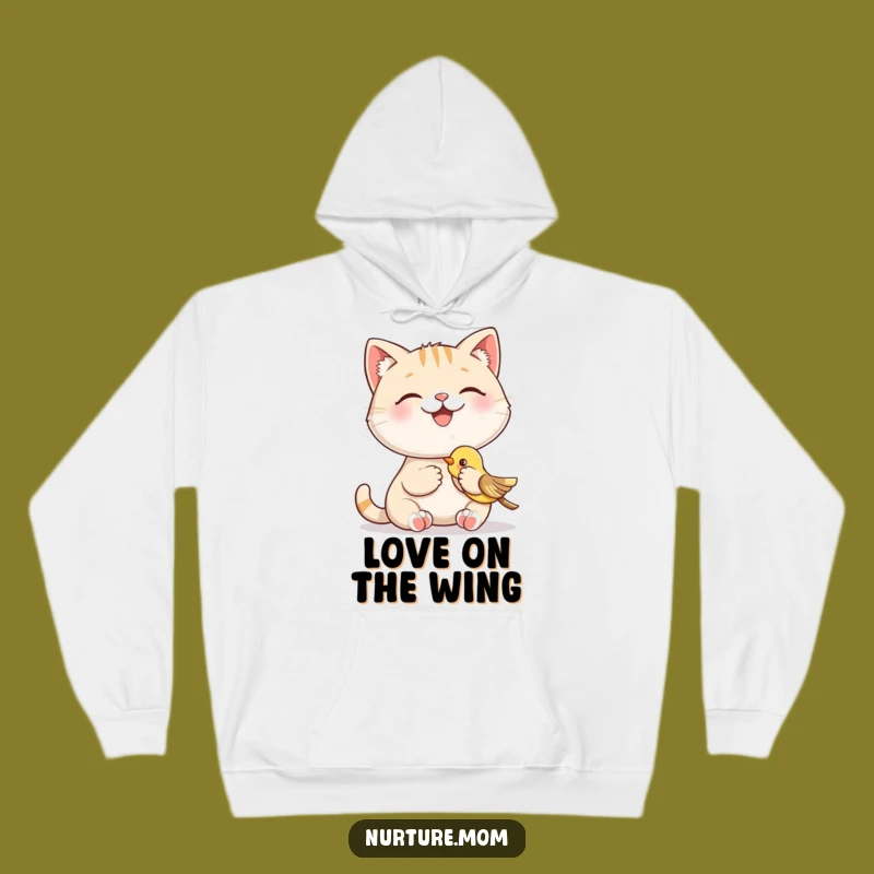 Funny Cat Feeding Bird Hoodie: Cozy Companion Wear and Hilarious Gift