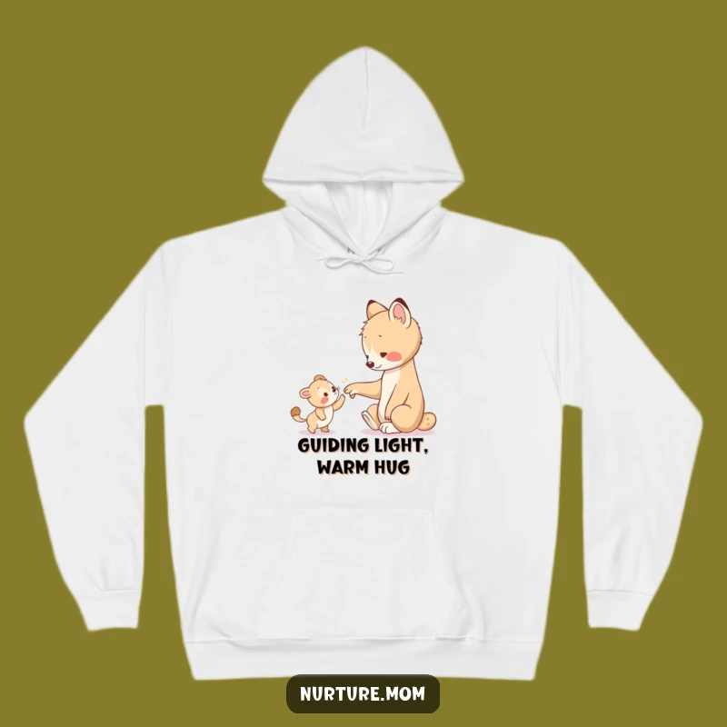 Funny Cozy Hoodie: Animal Paw Guiding Young One, Comfort Gift