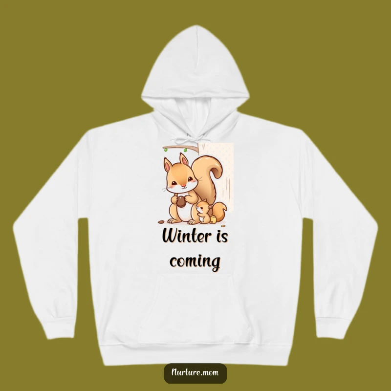 Cozy Kawaii Mother Squirrel Funny Hoodie - Winter Prep Gift