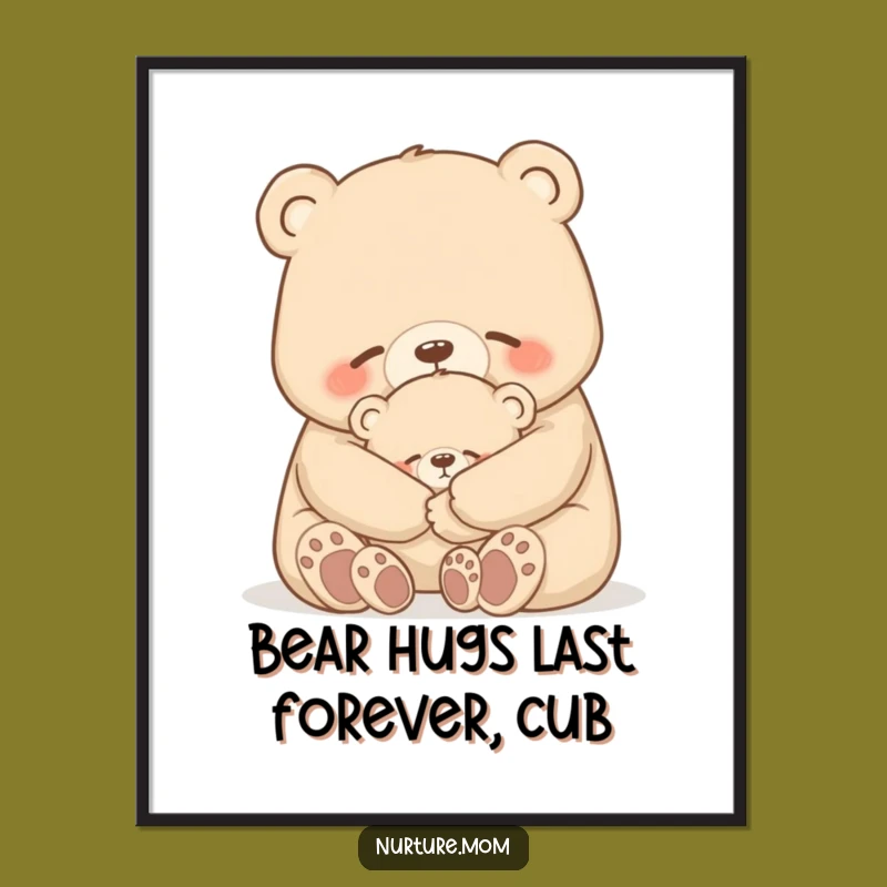 Free Printable Bear Wall Art: Motherly Hug Downloadable Art