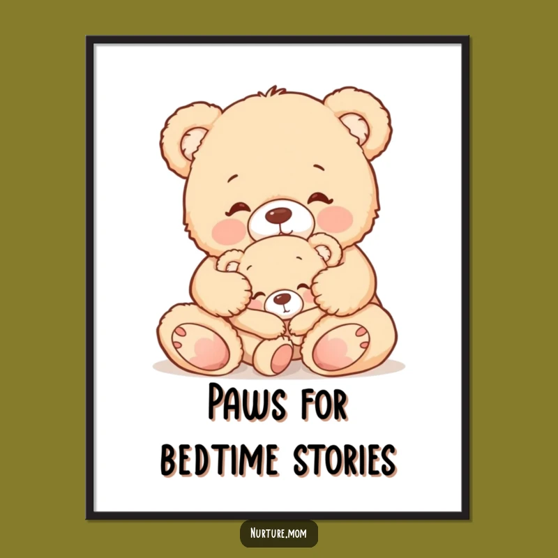 Free Printable Teddy Bear Wall Art: Cozy Tuck-In Scene, Sweet Downloadable Decor